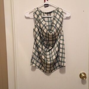 Zara Collar Neck Drape Ruched Front Sleeveless Blouse - Size Medium